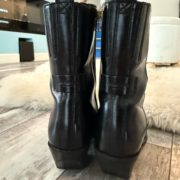All Saints Bazely Black Leather Ankle Booties - Picture 9 of 16